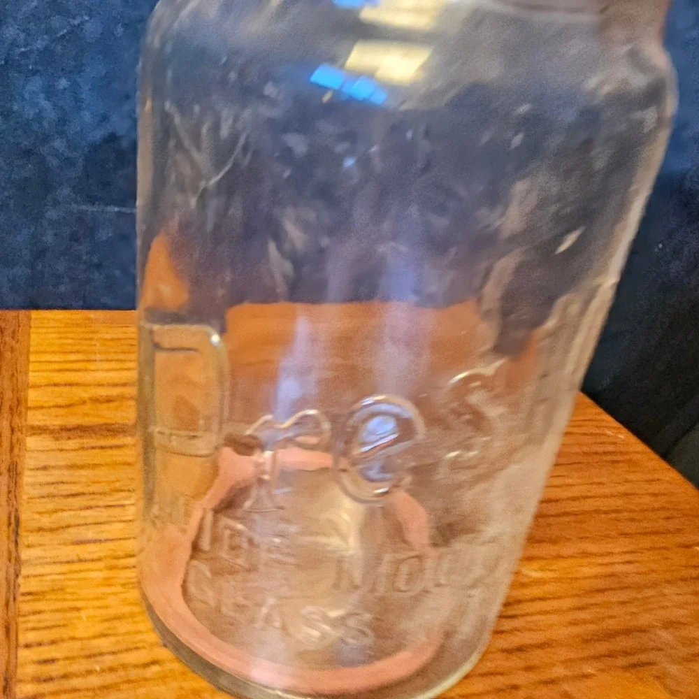 Vintage Presto Wide Mouth Glass Top Mason Jar with Lid and Gasket Clear